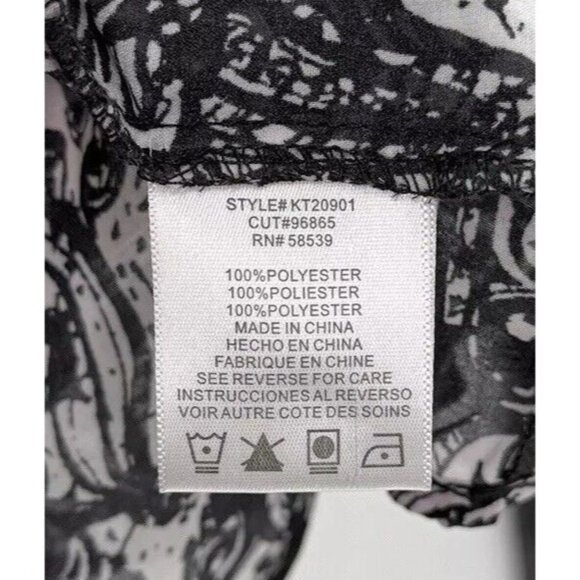 KUT from the Kloth Sheer Button Frontballoon Sleeve Blouse Size M, Preppy Office - Picture 9 of 11